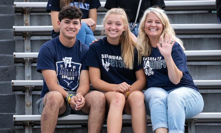 family at homecoming